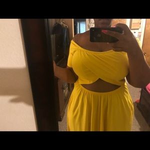 Rebdolls yellow cutout dress